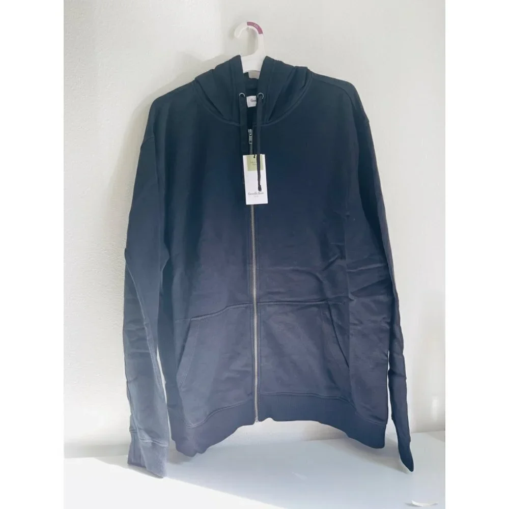 NWT GOODFELLOW & CO black zip up hoodie